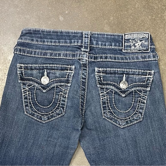 True Religion Low Rise Straight Jeans Womens 25 Flap Pocket USA Made - Picture 2 of 8